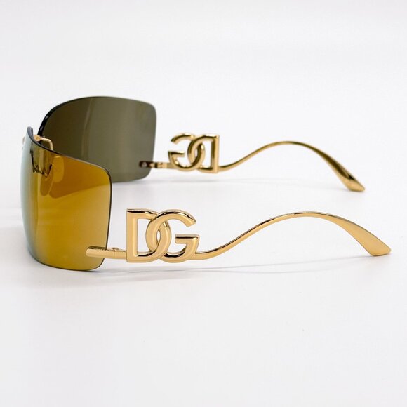 NEW DG2319 02/5A DOLCE&GABBANA GOLD SHIELD SUNGLASSES DG2319